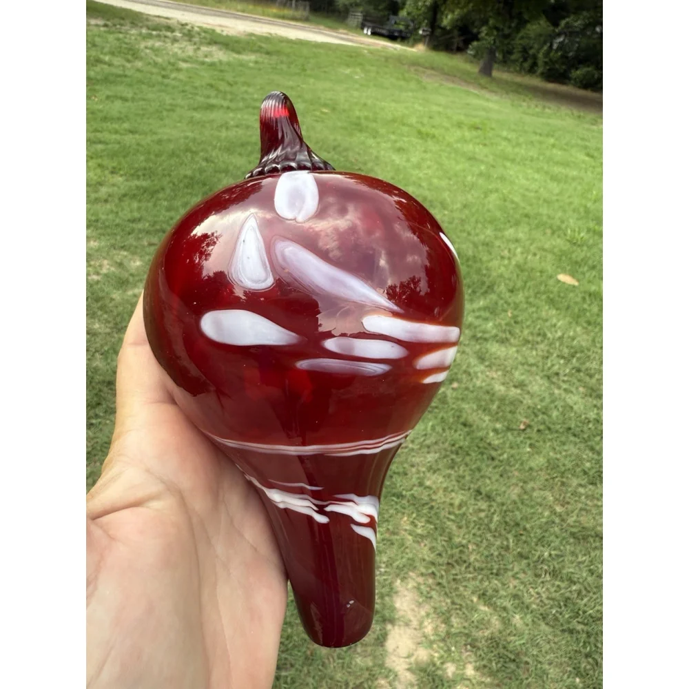 Original Mt. St. Helen's Ash Glass Teardrop Red Hanging Ornament Vintage